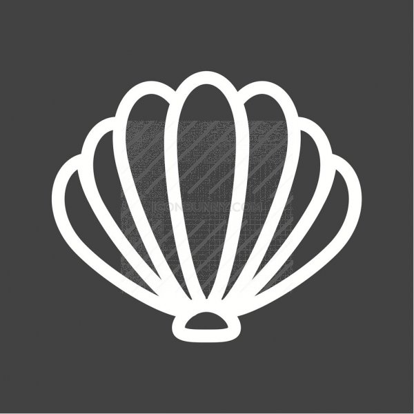 600x600 Sea Shell Line Inverted Icon