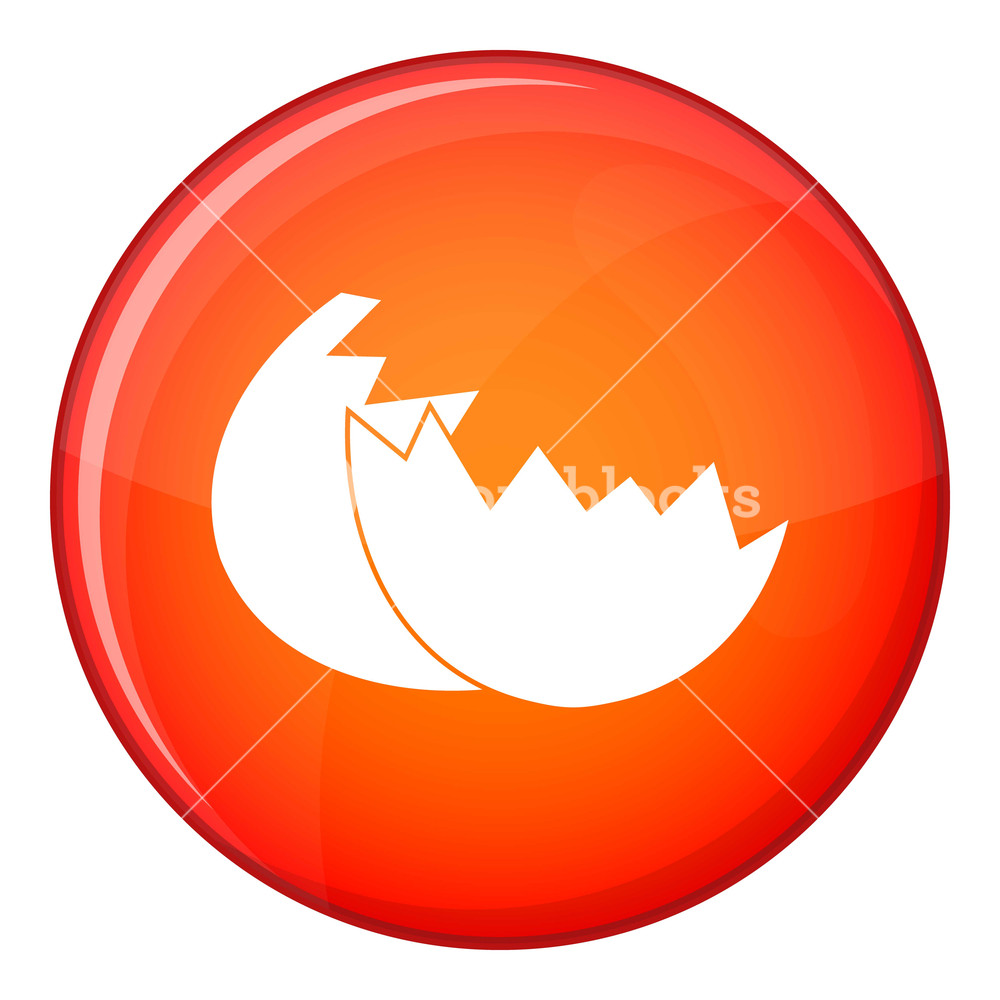 1000x1000 Egg Shell Icon In Red Circle Isolated On White Background Vector