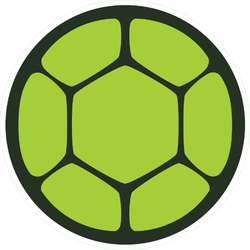 250x250 Green Turtle Shell Icon Sticker
