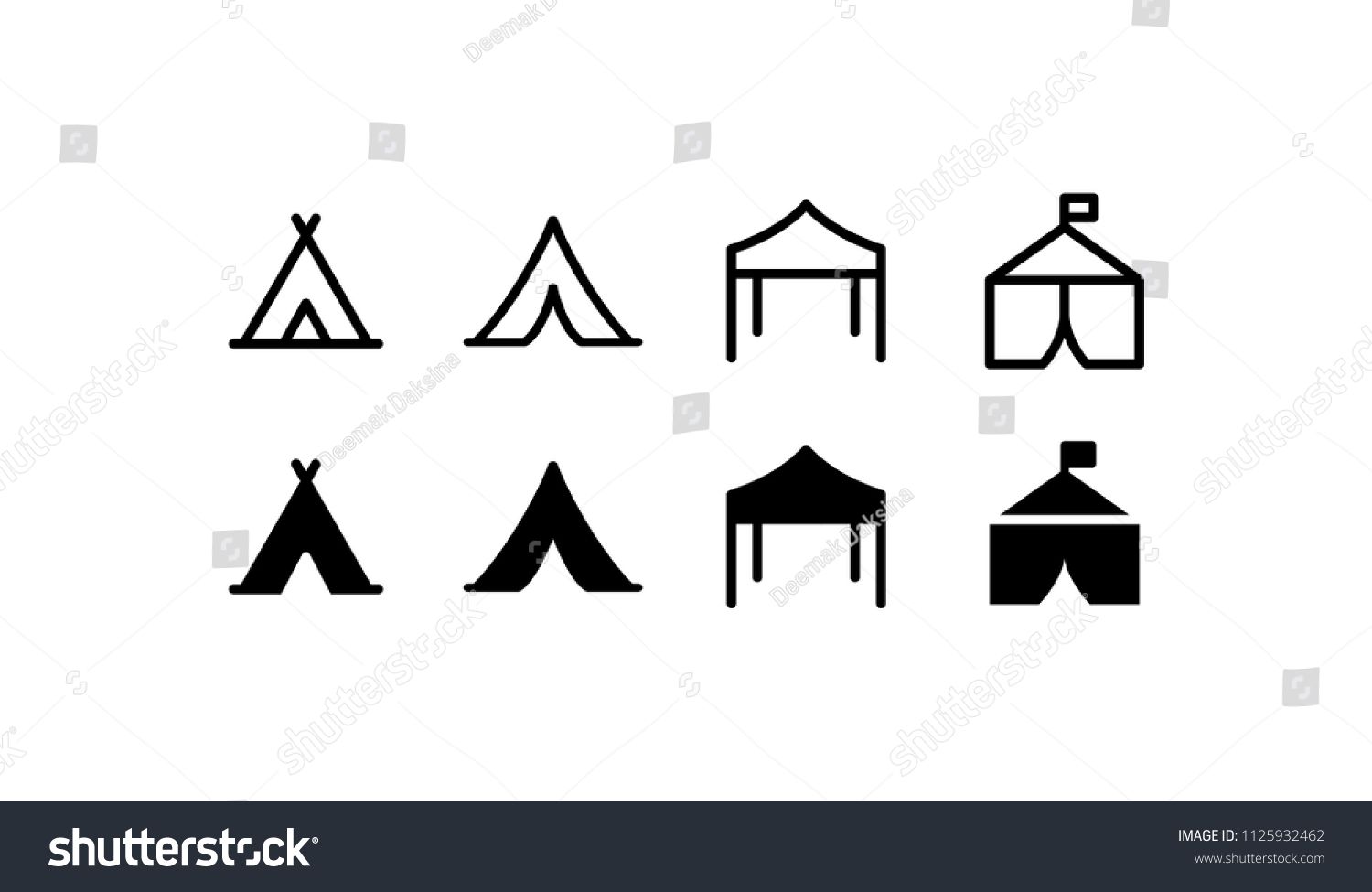 1500x975 Tent Icon Set Tent, Outdoor, Event, Stand, Shelter, Camp