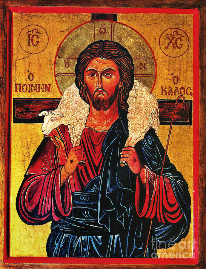 690x900 Christ The Good Shepherd Icon Painting