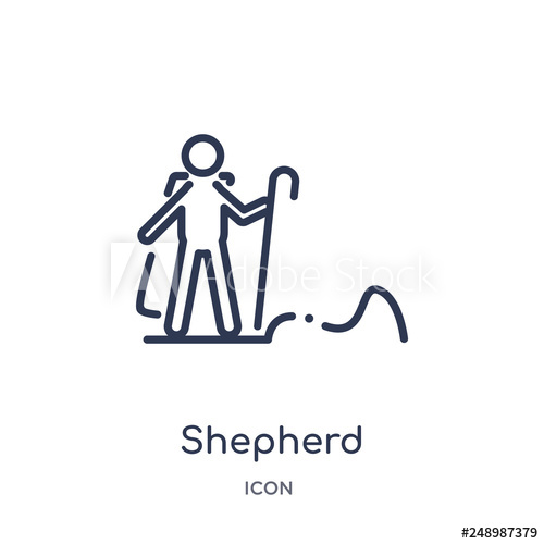 500x500 Shepherd Icon From People Outline Collection Thin Line Shepherd