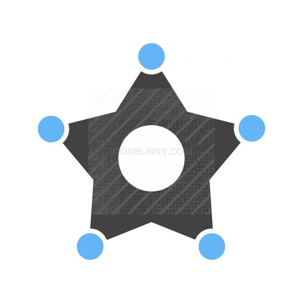 600x600 Sheriff Badge Blue Black Icon