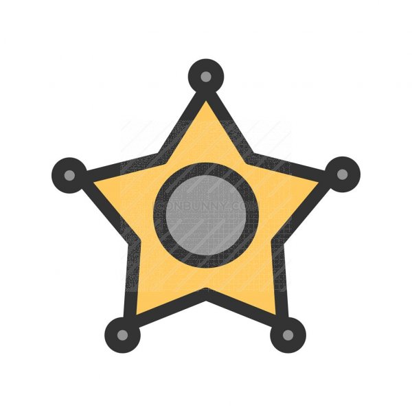 600x600 Sheriff Badge Line Filled Icon