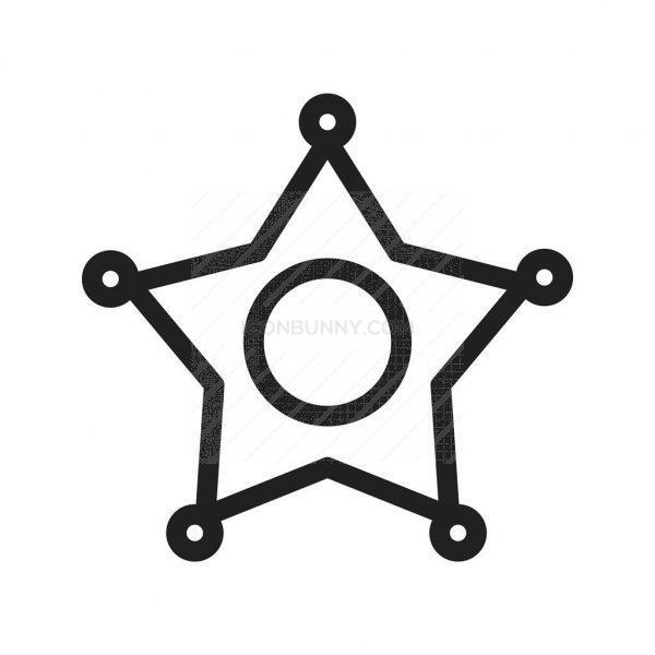 600x600 Sheriff Badge Line Icon