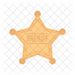 256x256 Sheriff Badge Icon Of Flat Style