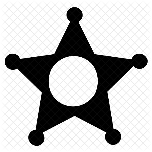 512x512 Sheriff Badge Icon Of Glyph Style