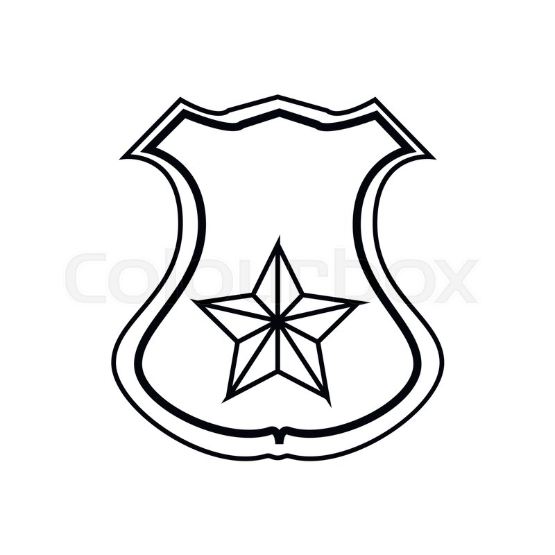 800x800 Sheriff Badge Icon In Outline Style Stock Vector Colourbox