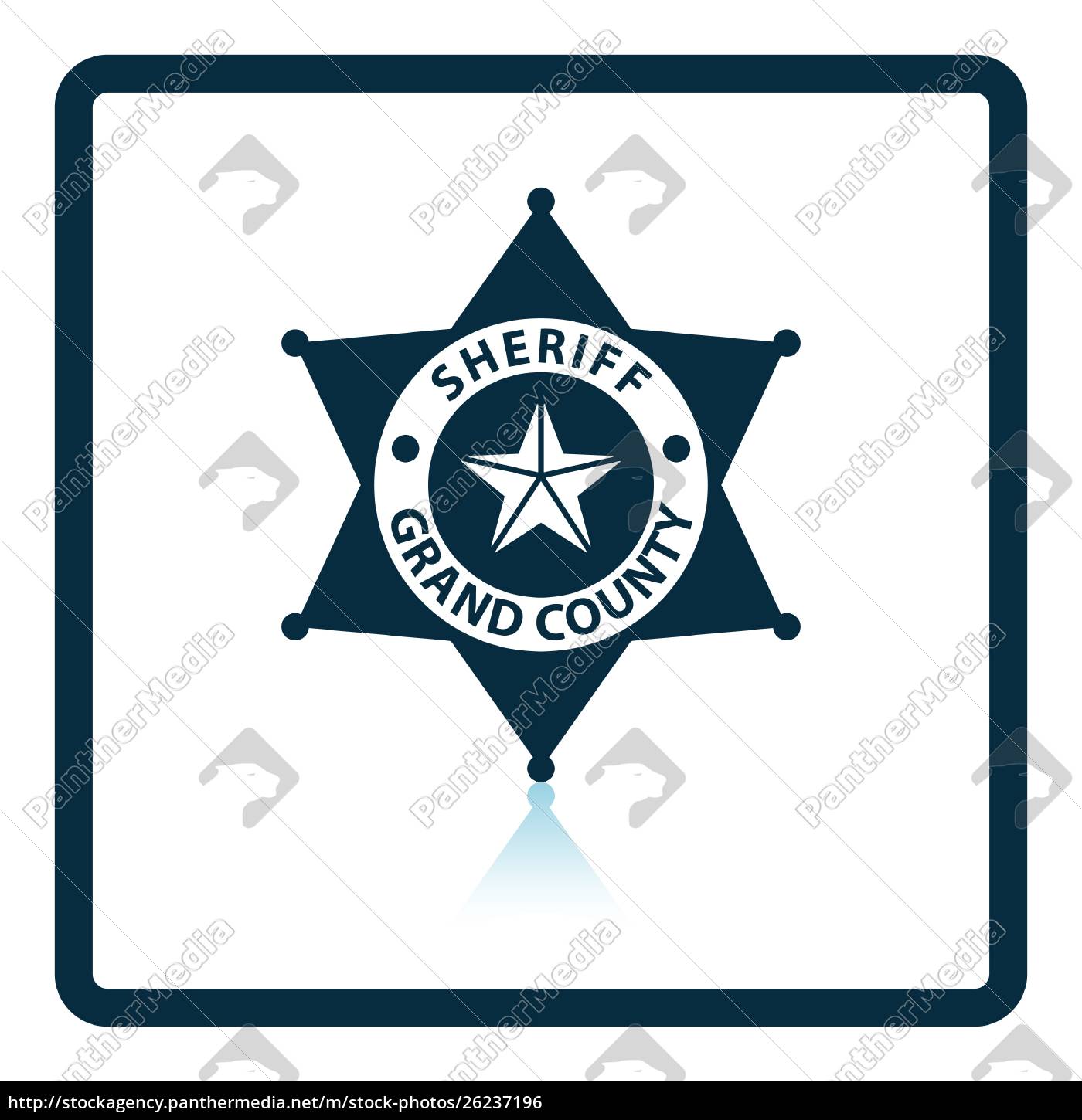 1400x1450 Sheriff Badge Icon Shadow Reflection Design Vector