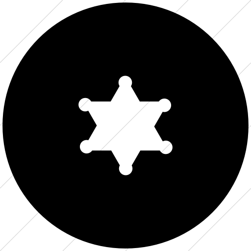 512x512 Iconsetc Flat Circle White On Black Foundation Sheriff Badge Icon