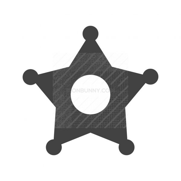 600x600 Sheriff Badge Glyph Icon