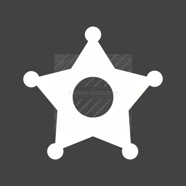 600x600 Sheriff Badge Glyph Inverted Icon