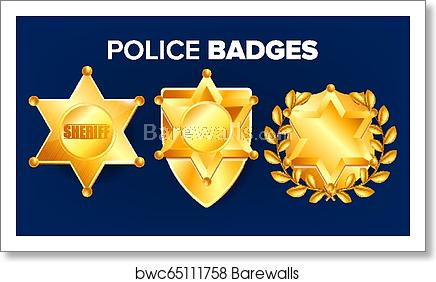 436x282 Sheriff Badge Vector Golden Star Officer Icon Detective