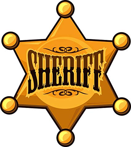 425x478 Cool Simple Golden Sheriff Star Badge Cartoon Icon