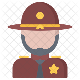 256x256 Sheriff Icon Of Flat Style