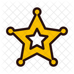 256x256 Sheriff Badge Icon Of Colored Outline Style