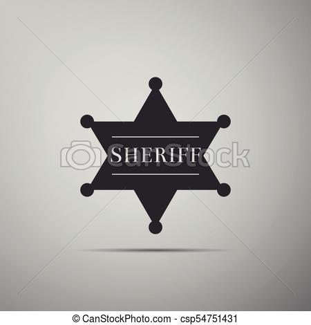 450x470 Hexagonal Sheriff Star Icon Isolated On Grey Background Sheriff