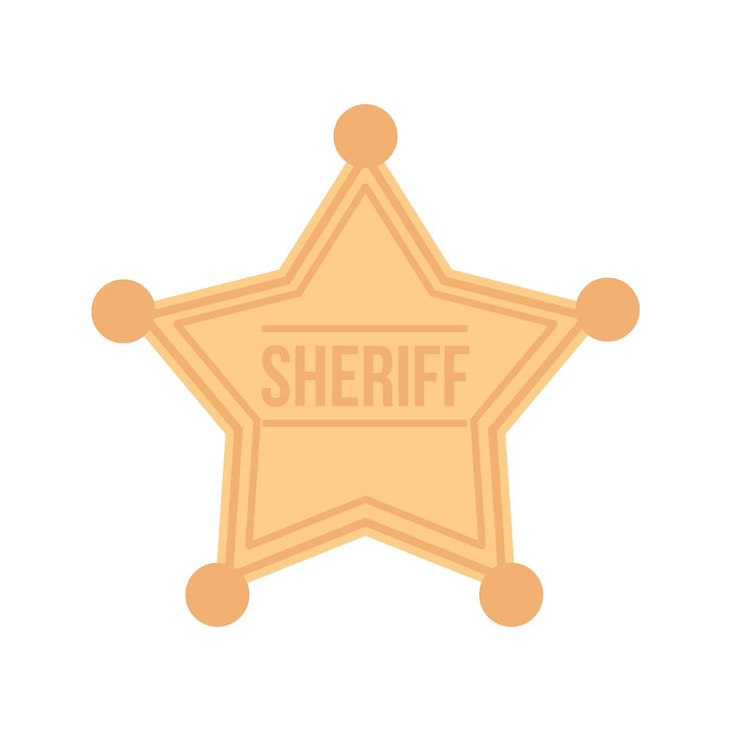 1024x1024 Sheriff Badge Flat Multicolor Icon