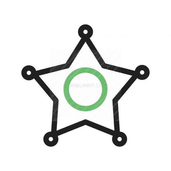 600x600 Sheriff Badge Line Green Black Icon