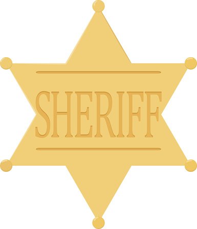 385x448 Sheriff Badge Star Icon Isolated On White Premium Clipart
