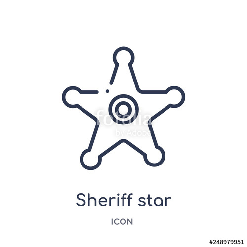 500x500 Sheriff Star Icon From Signs Outline Collection Thin Line Sheriff