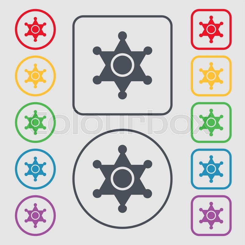 800x800 Sheriff, Star Icon Sign Symbol On The Stock Vector Colourbox