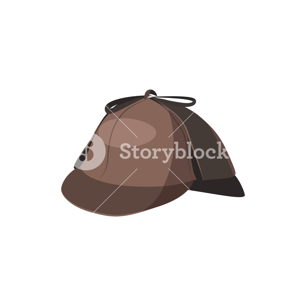 1000x1000 Detective Sherlock Holmes Hat Icon In Cartoon Style On A White