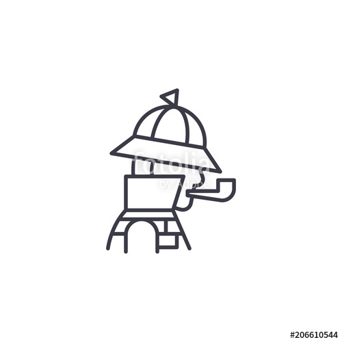 500x500 Sherlock Holmes Linear Icon Concept Sherlock Holmes Line Vector