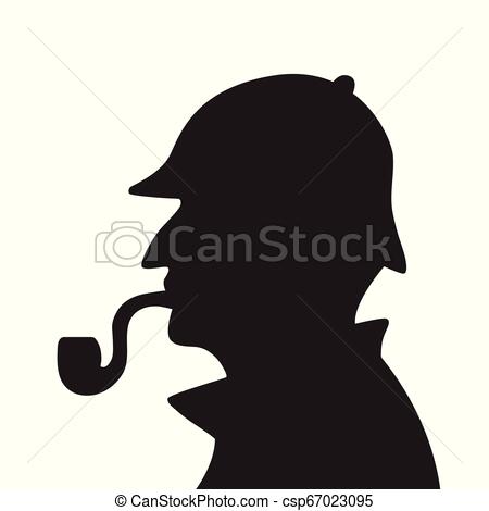 450x470 Sherlock Holmes Silhouette Vector Illustration
