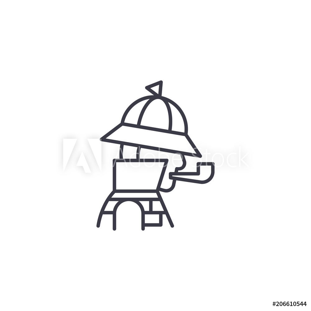 1000x1000 Photo Art Print Sherlock Holmes Linear Icon Concept Europosters