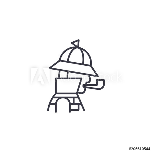 500x500 Sherlock Holmes Linear Icon Concept Sherlock Holmes Line Vector