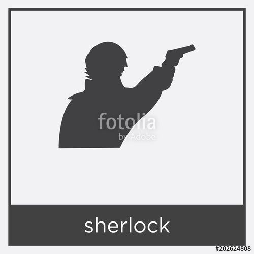 500x500 Sherlock Icon Isolated On White Background Stock Image