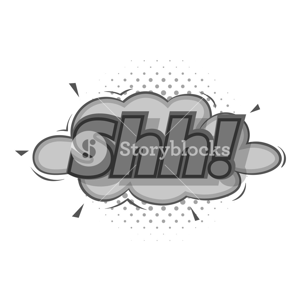 1000x1000 Shh Sound Effect Icon In Monochrome Style Isolated On White