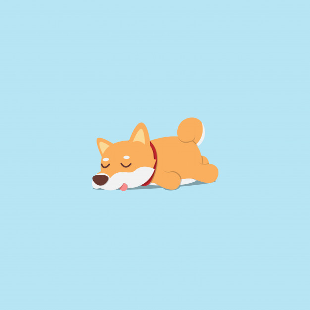 626x626 Lazy Shiba Inu Puppy Sleeping Flat Icon Design Vector Premium