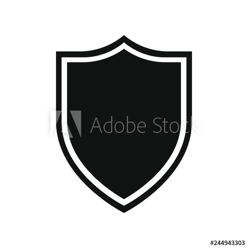 500x500 Shield Icon Protection Symbol Isolated Sign Black Shield