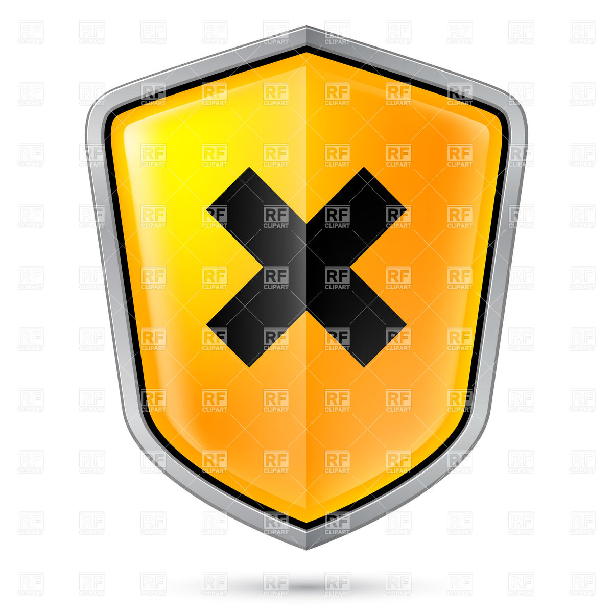 1200x1200 Yellow Shield Icon With Cross