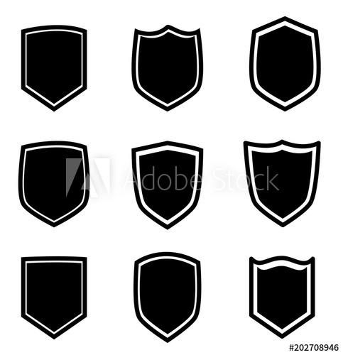 483x500 Shield Icon Set On White Background Flat Style Best Shield