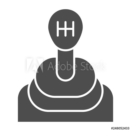 500x500 Transmission Solid Icon Gear Shift Vector Illustration Isolated
