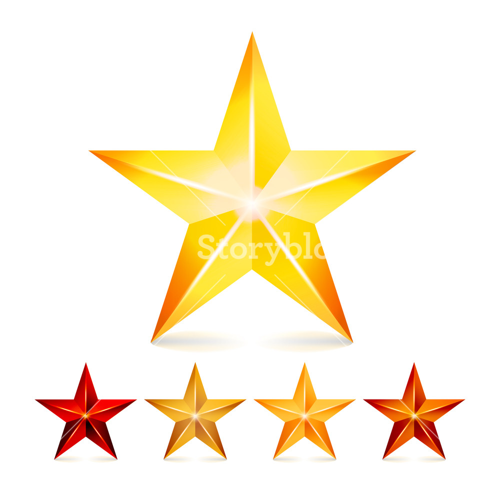 1000x1000 Achievement Star Set Decoration Realistic Symbols Shine Icon