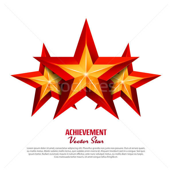 600x600 Three Achievement Vector Stars Realistic Sign Golden Decoration