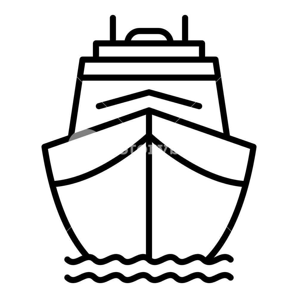 1000x1000 Front Cargo Ship Icon Outline Front Cargo Ship Vector Icon