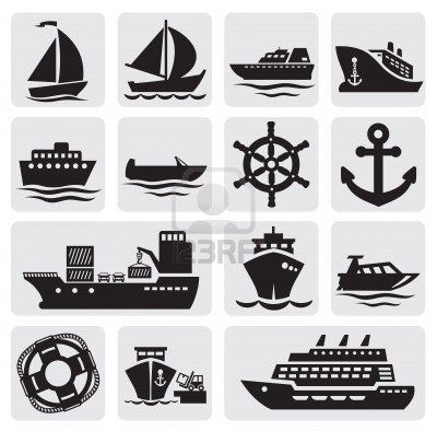 400x394 Stock Vector Cottage Ship Logo, Boat Icon, Ship Vector