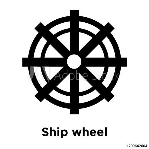 500x500 Ship Wheel Icon Vector Sign And Symbol Isolated On White