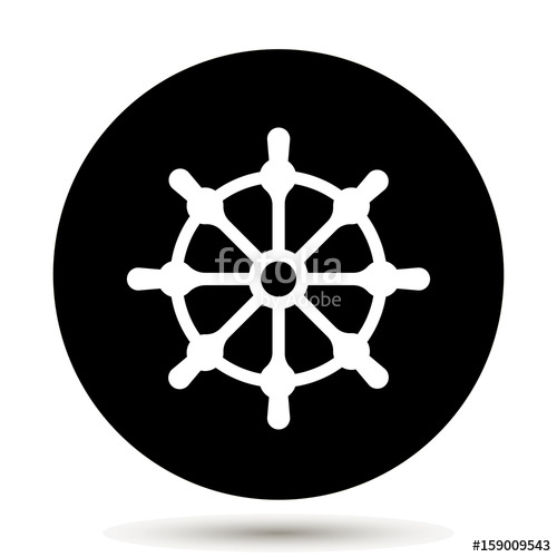500x500 Ship Wheel Boat Steering Wheel Icon Vector Illustration On Black