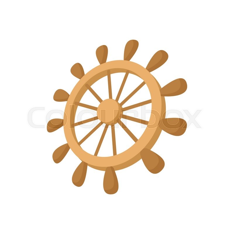 800x800 Wooden Ship Wheel Icon In Cartoon Stock Vector Colourbox