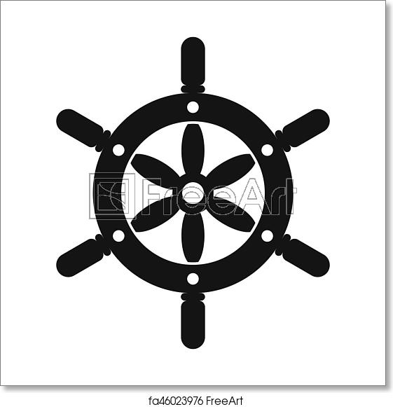 561x581 Free Art Print Of Ship Wheel Icon, Simple Style Ship Wheel Icon