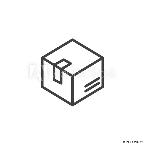 500x500 Delivery Box Line Icon, Outline Vector Sign, Linear Style