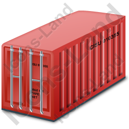 256x256 Freight Container Red Icon, Pngico Icons