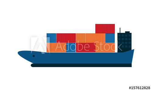 500x301 Global Shipping Icon With Container Ship Worldwide Delivery