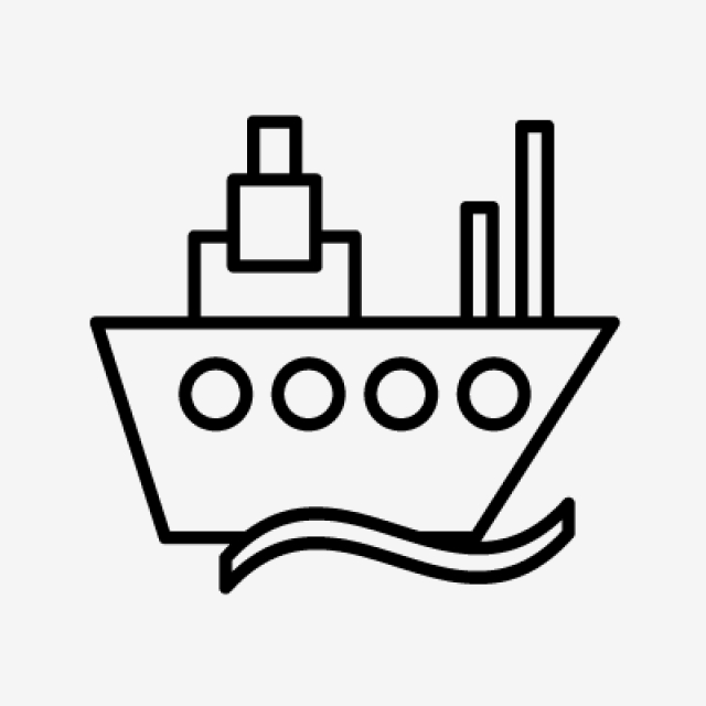 640x640 Ship Line Black Icon, Ship, Shipping, Container Png And Vector